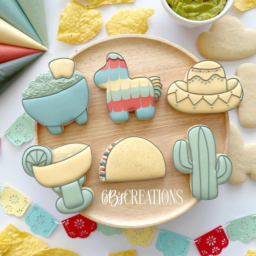 Cookie Cutters - 6 B's Creations: Teaching Partners Class - Taco Tuesday - Set of 6 Mid Size Cookie Cutters - Online Class not included - Sweet Designs Shoppe - - 6b, 6bs, 6bscreations, ALL, Brittany Geil, Chips and Guac, Cinco de Mayo, Cookie Cutter, geil, Mexico, Mexico Piñata, online, Piñata Set, Promocode, set, sets, taco Tuesday, Taco Tuesday Set
