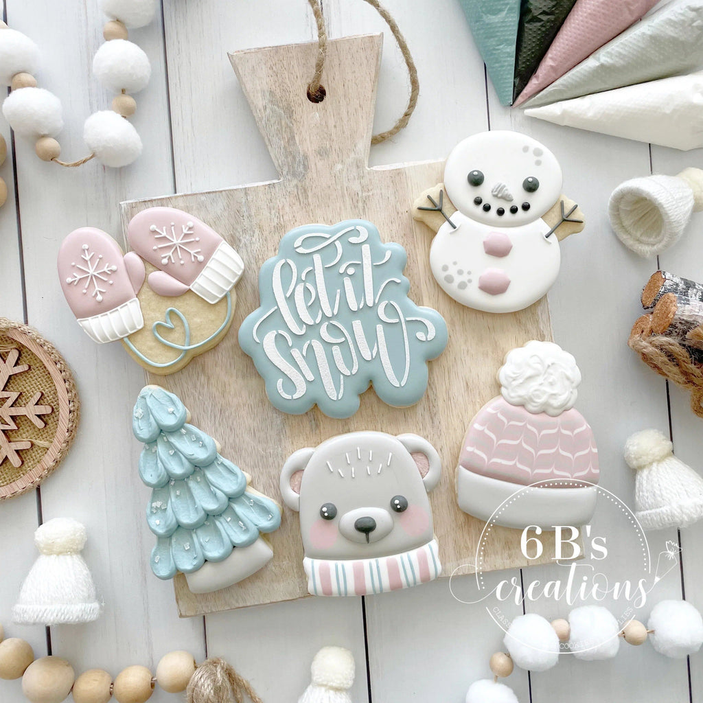Cookie Cutters - 6 B's Creations: Teaching Partners Class - Winter Wonderland - Set of 7 - (6 Cookie Cutters and 1 Stencil) - Online Class not included - The Sweet Designs Shoppe - TSDS - - 6b,6bs,6bscreations,ALL,Brittany Geil,Christmas,Christmas / Winter,Cookie Cutter,Frosty,geil,online,Promocode,set,sets,snowset,STL,Winter wonderland,Wonderland