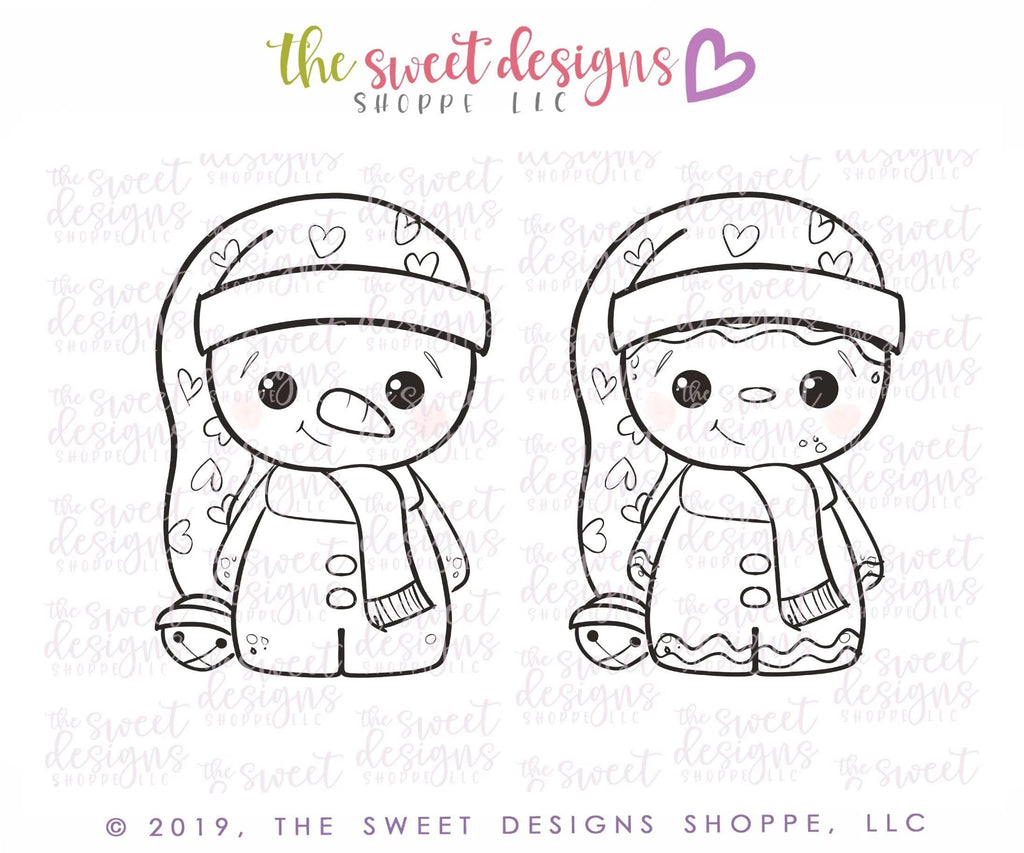 Cookie Cutters - 6B's Creations: Christmas Character Class Cookie Cutters Set - Set of 6 Cookie Cutters - Online Class not included. - The Sweet Designs Shoppe - TSDS - - 6b,6bs,6bscreations,ALL,Brittany Geil,Christmas,Christmas / Winter,Christmas Cookies,class,Cookie Cutter,Frosty,geil,Ginger bread,Gingerbread,online,Promocode,regular sets,set,sets,STL