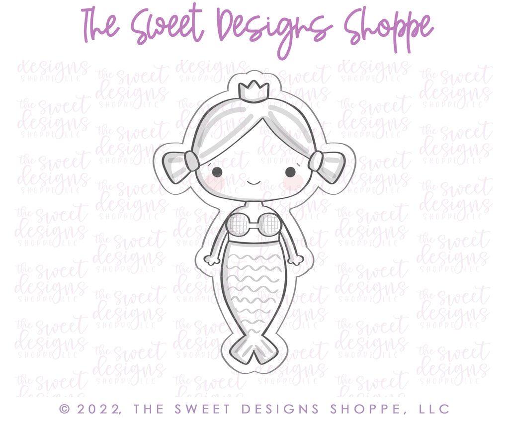 Cookie Cutters - 6B's Creations “Mermaid Fun” Class Cookie Cutters Set - Set of 7 Cookie Cutters - Online Class not included. - The Sweet Designs Shoppe - TSDS - - 6b,6bs,6bscreations,ALL,Brittany Geil,class,Cookie Cutter,geil,mermaid class,online,Promocode,set,sets,STL,Summer,under the sea