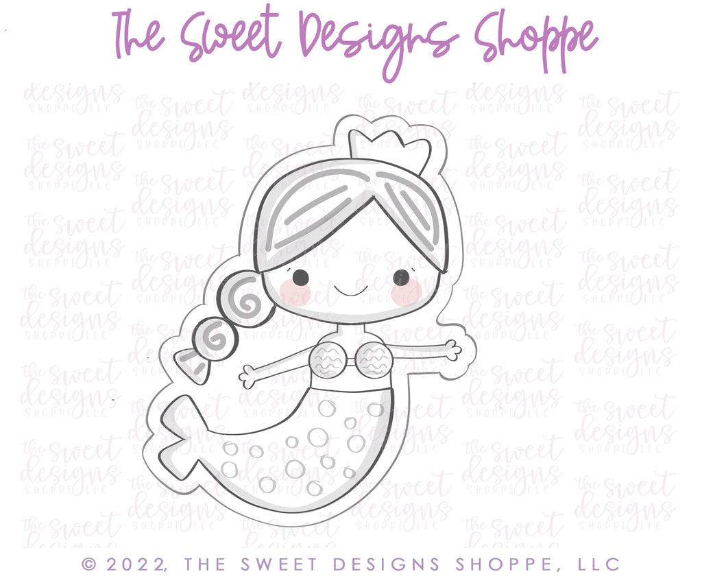 Cookie Cutters - 6B's Creations “Mermaid Fun” Class Cookie Cutters Set - Set of 7 Cookie Cutters - Online Class not included. - The Sweet Designs Shoppe - TSDS - - 6b,6bs,6bscreations,ALL,Brittany Geil,class,Cookie Cutter,geil,mermaid class,online,Promocode,set,sets,STL,Summer,under the sea