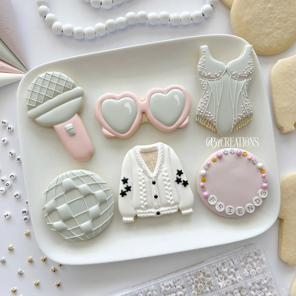Cookie Cutters - 6B's Creations: Teaching Partners Class - Swifties - Set of 4 Mid Size Cookie Cutters - Online Class not included - The Sweet Designs Shoppe - TSDS - - 6b,6bs,6bscreations,ALL,Artist,Brittany Geil,Cookie Cutter,geil,Love,online,Promocode,set,sets,Singer,STL,Swifties,Swifties Set,Swifts,Taylor Swift,Taylor Swift Inspired,TS Set