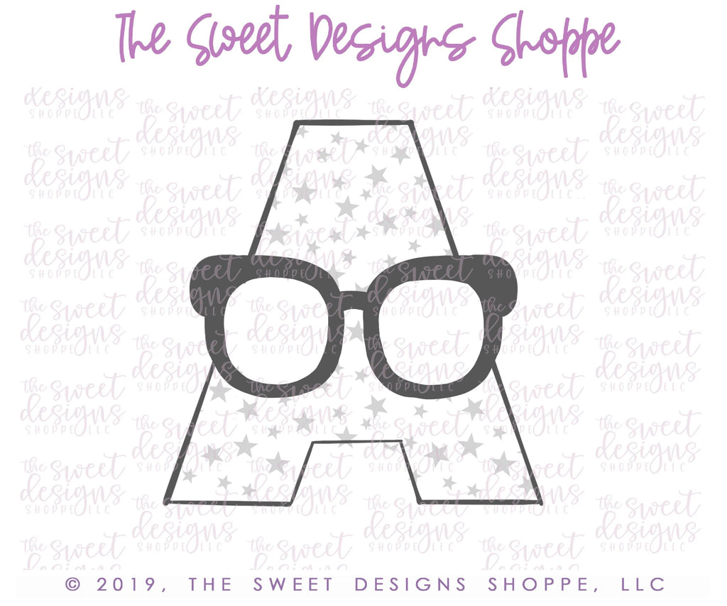 Cookie Cutters - A Hipster- Cookie Cutter - Sweet Designs Shoppe - - A with Glasses, ALL, Cookie Cutter, dad, Father, father's day, Fonts, grandfather, Lettering, mother, Mothers Day, Papa, Promocode