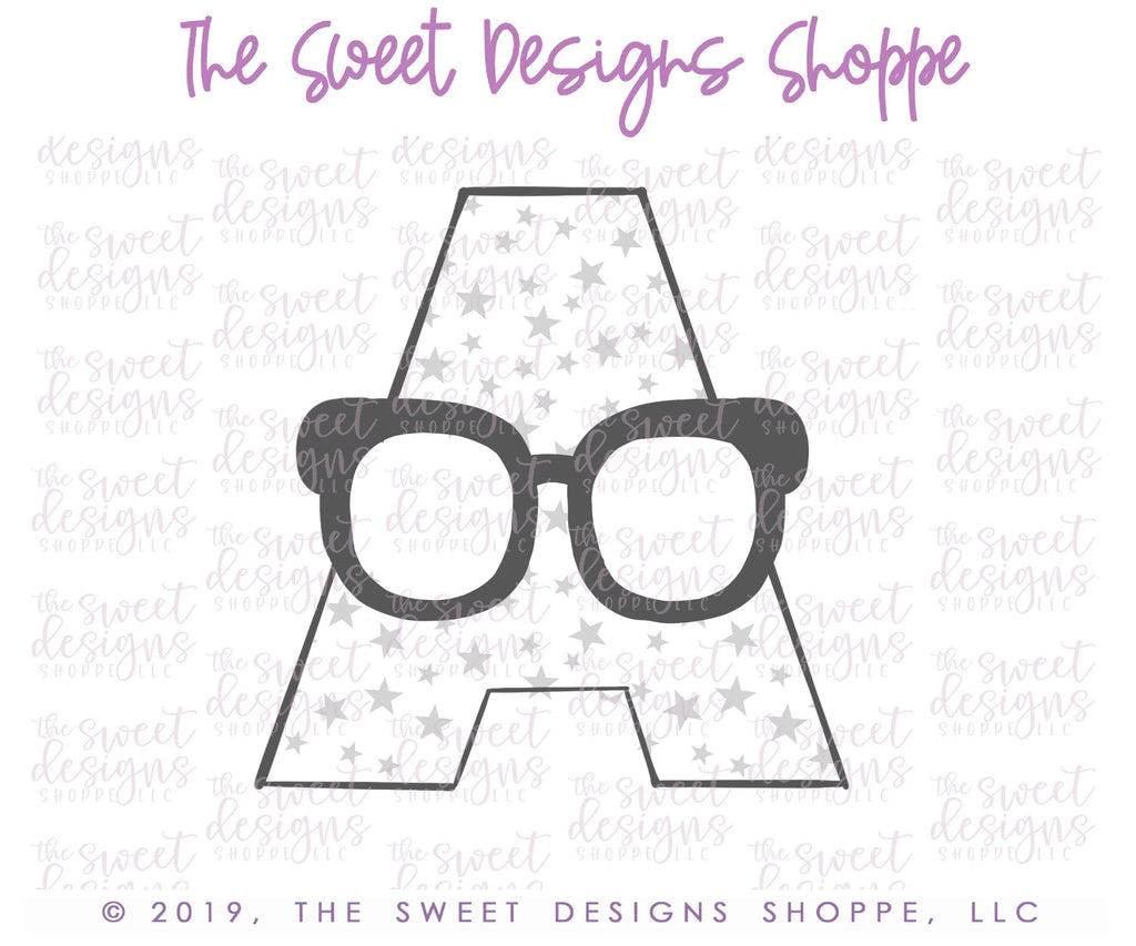 Cookie Cutters - A Hipster- Cookie Cutter - The Sweet Designs Shoppe - TSDS - - A with Glasses,ALL,Cookie Cutter,dad,Father,father's day,Fonts,grandfather,Lettering,mother,Mothers Day,Papa,Promocode