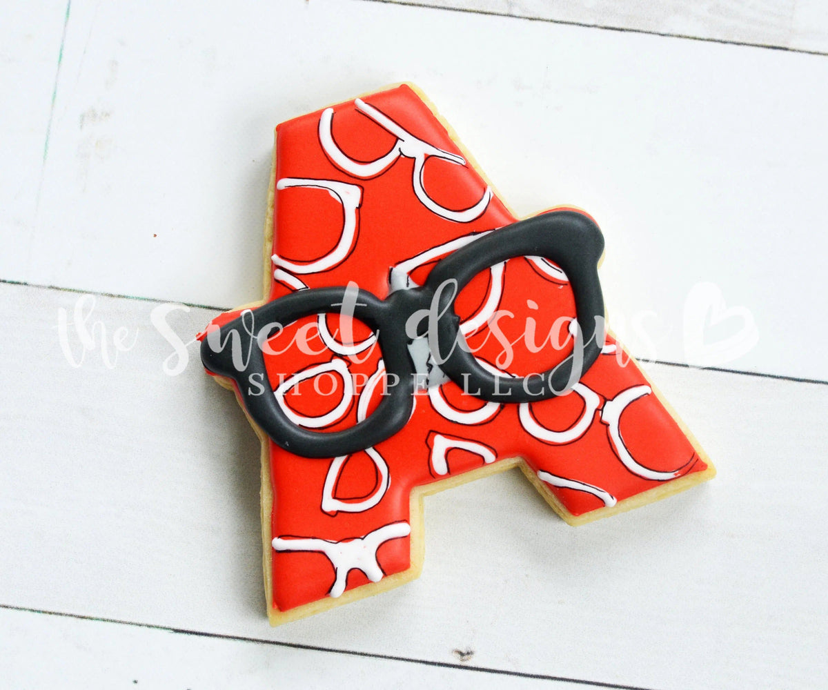 Cookie Cutters - A Hipster- Cookie Cutter - The Sweet Designs Shoppe - TSDS - - A with Glasses,ALL,Cookie Cutter,dad,Father,father's day,Fonts,grandfather,Lettering,mother,Mothers Day,Papa,Promocode