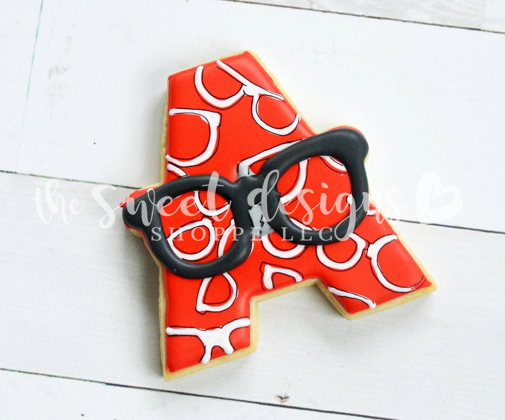 Cookie Cutters - A Hipster- Cookie Cutter - The Sweet Designs Shoppe - TSDS - - A with Glasses,ALL,Cookie Cutter,dad,Father,father's day,Fonts,grandfather,Lettering,mother,Mothers Day,Papa,Promocode