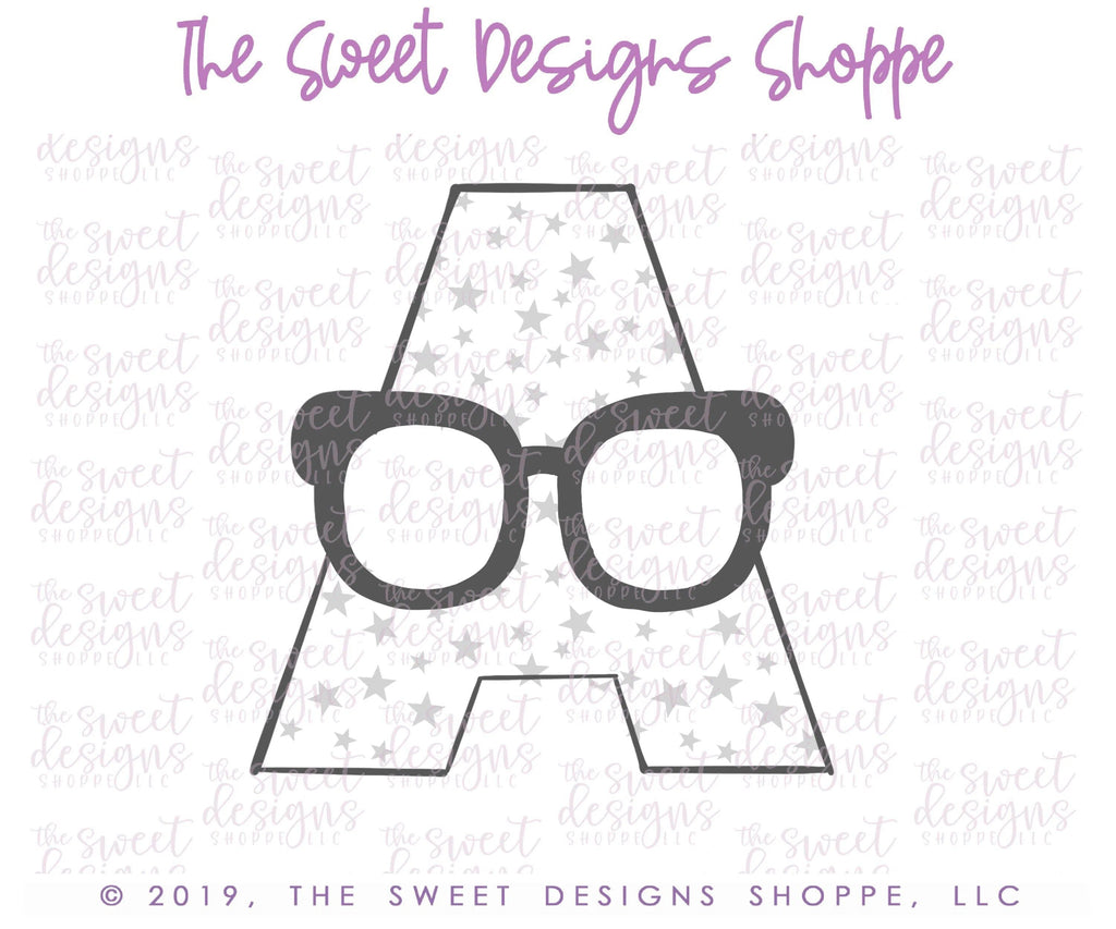 Cookie Cutters - A Hipster- Cookie Cutter - The Sweet Designs Shoppe - - A with Glasses, ALL, Cookie Cutter, dad, Father, father's day, Fonts, grandfather, Lettering, mother, Mothers Day, Papa, Promocode