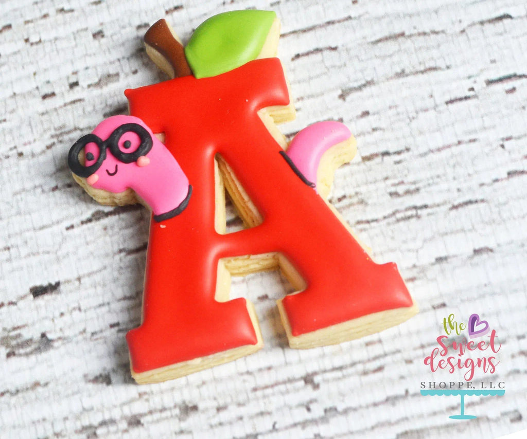 Cookie Cutters - A is for Apple v2- Cookie Cutter - The Sweet Designs Shoppe - - A, ABC, ALL, Alphabeths, Apple, Cookie Cutter, Font, Fonts, Grad, graduations, Promocode, school, School / Graduation