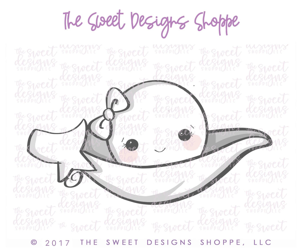 Cookie Cutters - A Pea With Bow in a Pod v2 - Cookie Cutter - Sweet Designs Shoppe - - ALL, Baby, baby shower, Baby Swaddle, Cookie Cutter, Pea, Pea in a Pod, Promocode, Swaddle