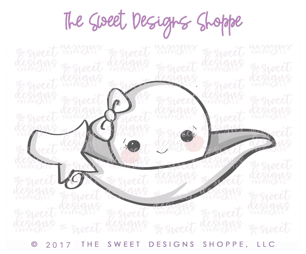 Cookie Cutters - A Pea With Bow in a Pod v2 - Cookie Cutter - The Sweet Designs Shoppe - - ALL, Baby, baby shower, Baby Swaddle, Cookie Cutter, Pea, Pea in a Pod, Promocode, Swaddle