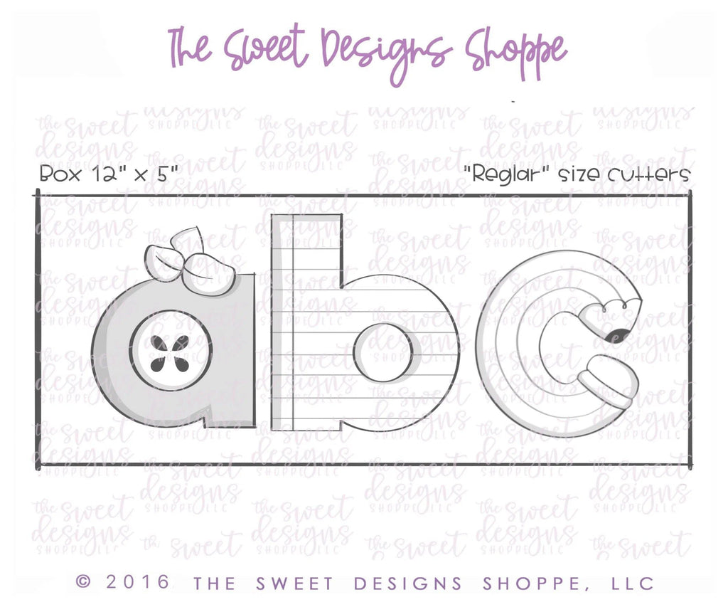 Cookie Cutters - abc lower case cutters set - Set of 3 - Cookie Cutters - The Sweet Designs Shoppe - TSDS - - abc,ALL,back to school,Cookie Cutter,Mini Sets,Promocode,regular sets,School,School / Graduation,school supplies,set,Teach,Teacher,TEACHER APPRECIATION