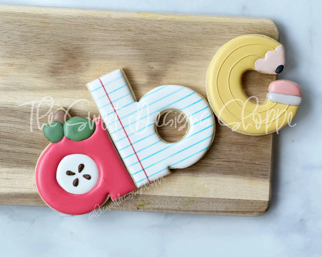 Cookie Cutters - abc lower case cutters set - Set of 3 - Cookie Cutters - The Sweet Designs Shoppe - TSDS - - abc,ALL,back to school,Cookie Cutter,Mini Sets,Promocode,regular sets,School,School / Graduation,school supplies,set,Teach,Teacher,TEACHER APPRECIATION