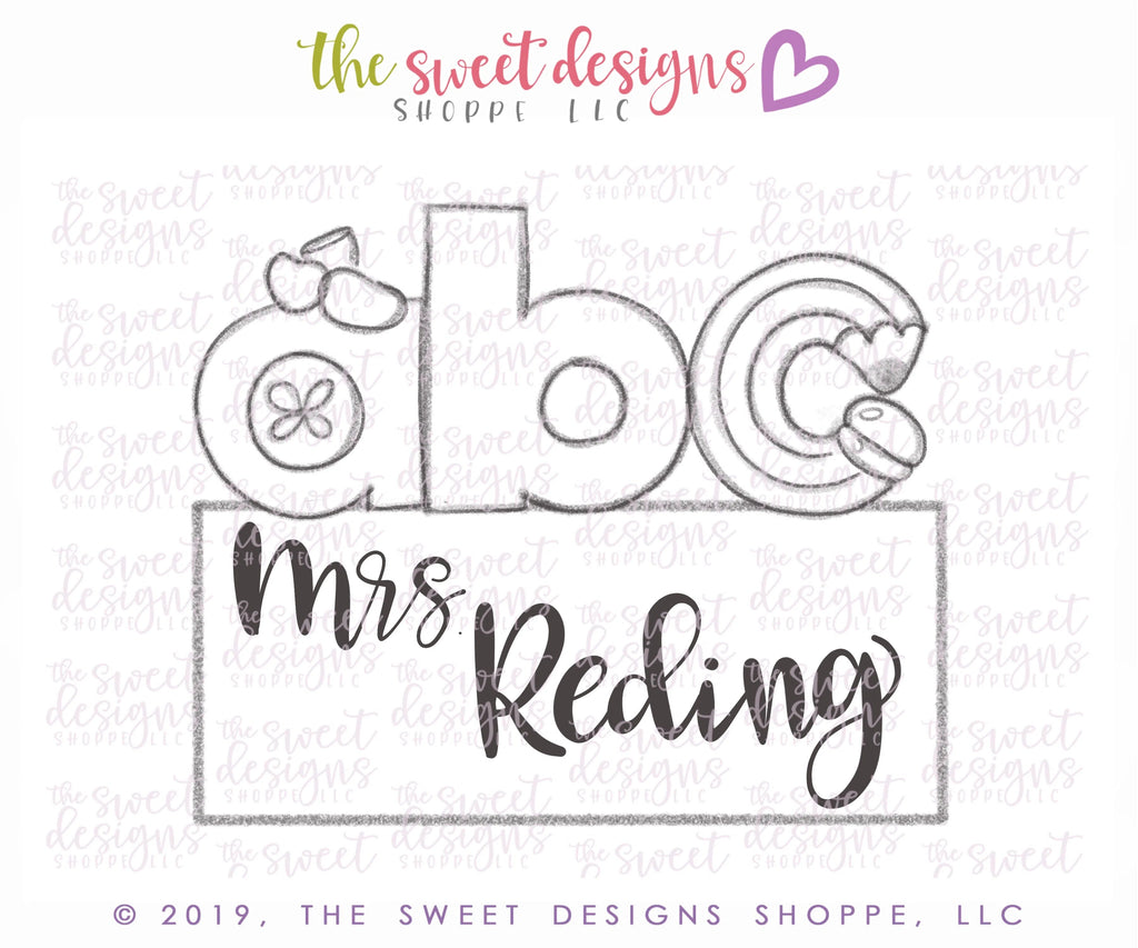Cookie Cutters - ABC Plaque - Cookie Cutter - Sweet Designs Shoppe - - 2019, ALL, back to school, Cookie Cutter, Customize, Grad, graduations, Plaque, Plaques, Promocode, School, School / Graduation, school collection 2019