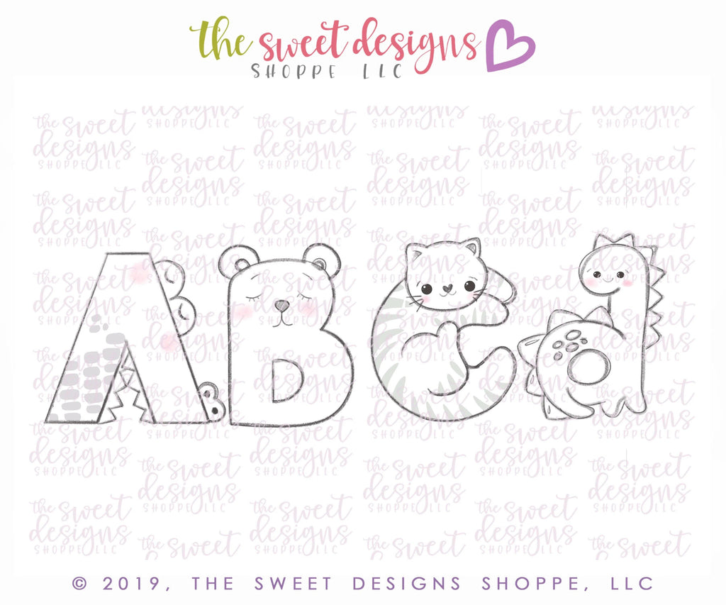 Cookie Cutters - ABCD School Mini Set - Cookie Cutters - The Sweet Designs Shoppe - Set of 4 minis (A,B,C,D) - ABC, ALL, alphabet, back to school, Cookie Cutter, Grad, graduations, Mini Sets, Promocode, School, School / Graduation, School Bus, school collection 2019, school supplies, set