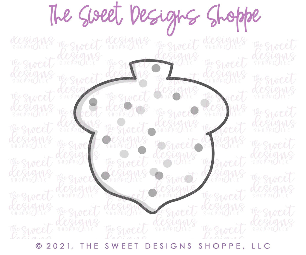 Cookie Cutters - Acorn Frosted Cracker- Cookie Cutter - The Sweet Designs Shoppe - TSDS - - ALL,Cookie Cutter,cracker,Fall / Halloween,Fall / Thanksgiving,Fall Woodlands,Frosted Cracker,Nature,Promocode,STL,Thanksgiving,Trees Leaves and Flowers,Woodlands
