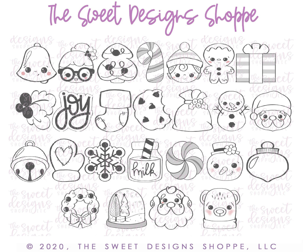 Cookie Cutters - Advent Calendar Set - Set of 25 Cookie Cutters - The Sweet Designs Shoppe - TSDS - - ALL,Christmas,Christmas / Winter,Cookie Cutter,Frosty,Ginger bread,Gingerbread,Mini Set,Mini Sets,navidad,Promocode,set,sets,STL