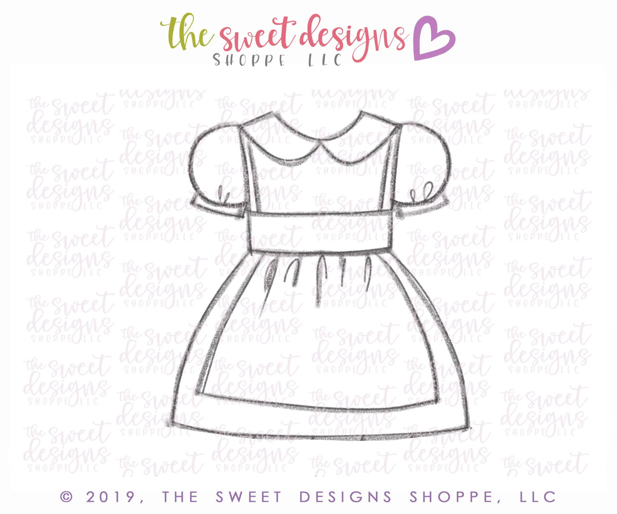 Cookie Cutters - Alice's Dress - Cookie Cutter - The Sweet Designs Shoppe - TSDS - - Accesories,Alice,ALL,Clothing / Accessories,Cookie Cutter,Dress,Girl,kid,kids,Kids / Fantasy,Promocode,STL,Wonderland