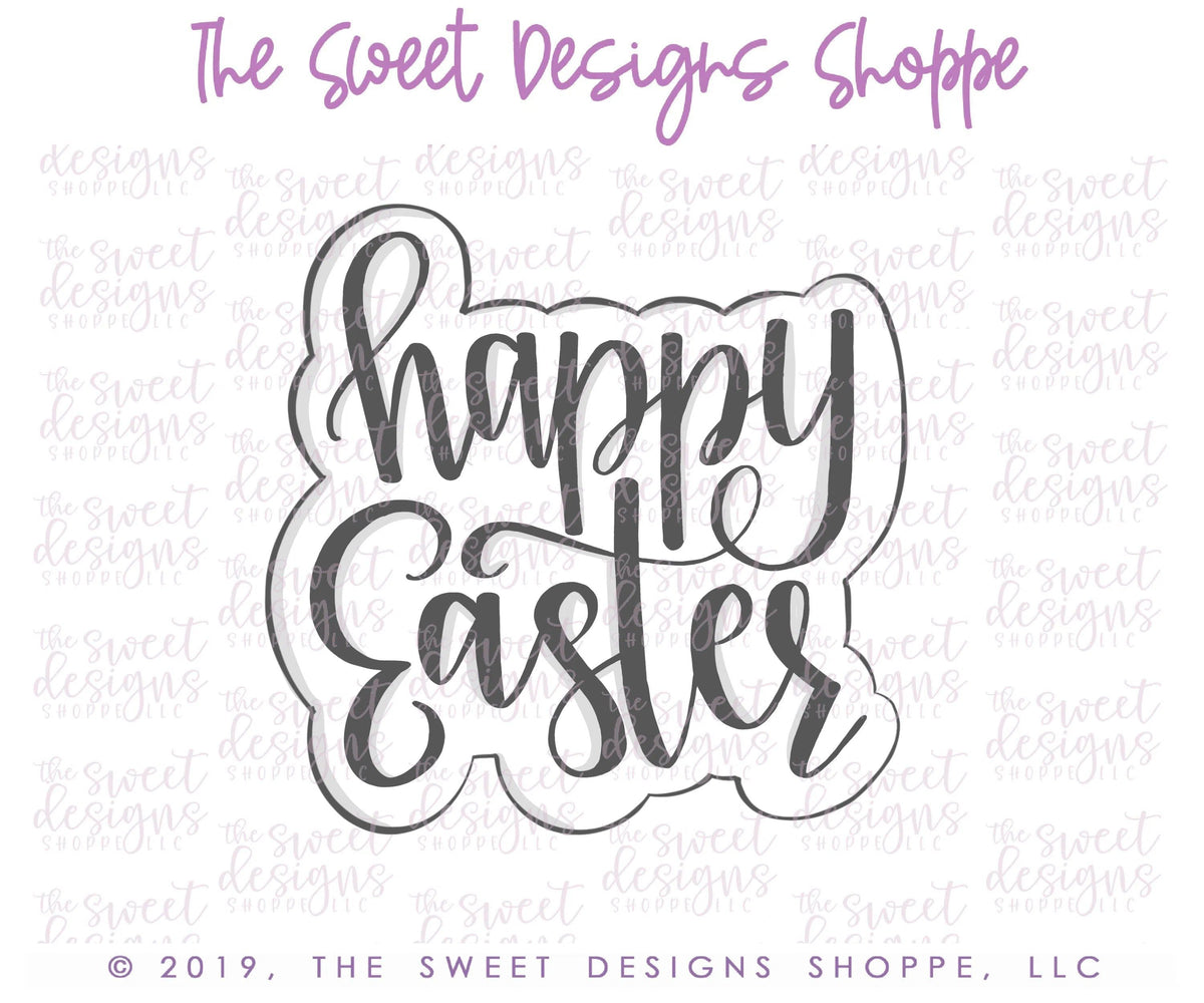 Cookie Cutters and Stencils - Bundle - Happy Easter - Cookie Cutter and Stencil - The Sweet Designs Shoppe - TSDS - - ALL,Bundle,Bundles,Cookie Cutter,Decoration,Easter,Easter / Spring,handlettering,Plaque,PLAQUES HANDLETTERING,Promocode