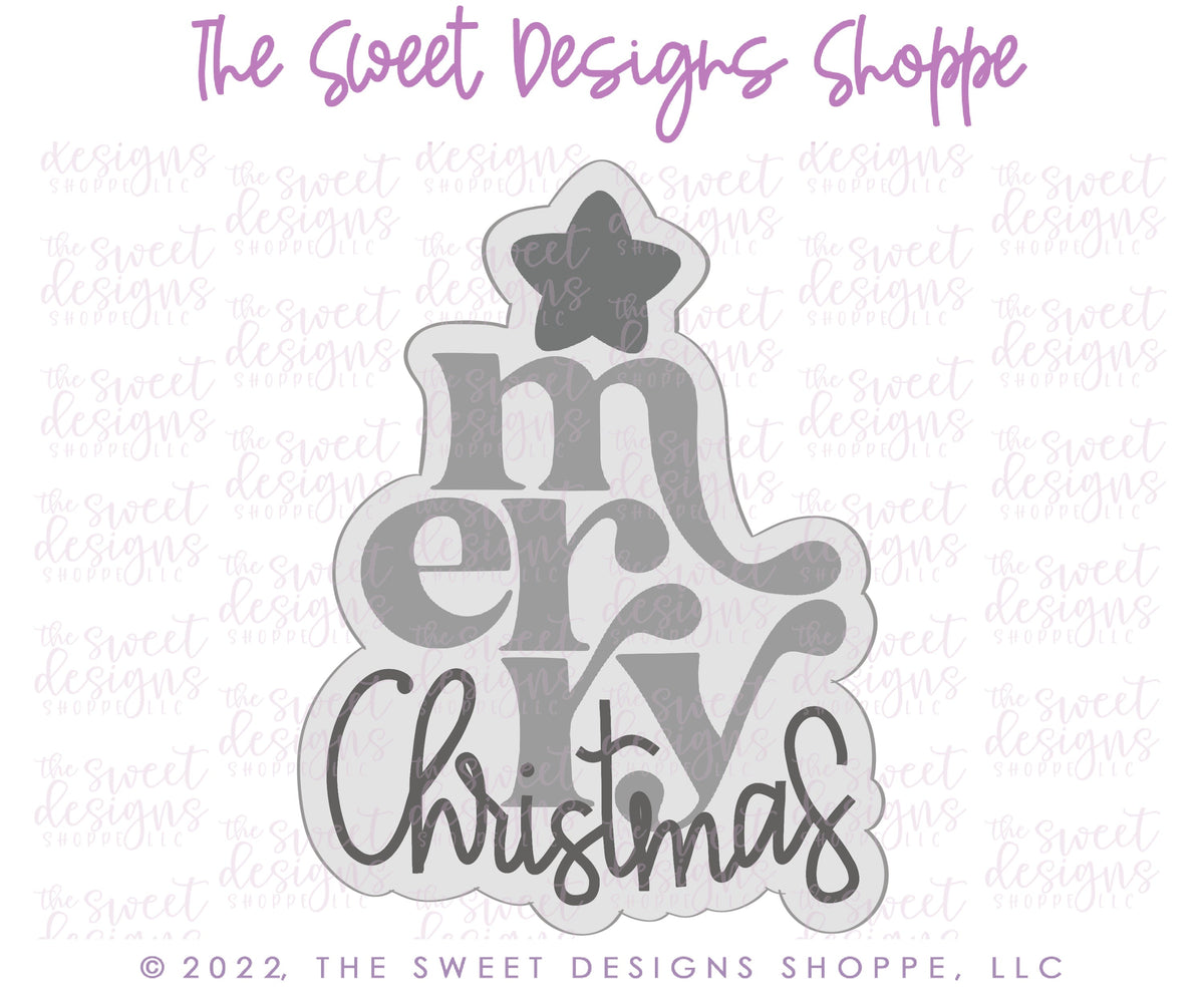 Cookie Cutters and Stencils - Bundle - Merry Christmas Tree - Cookie Cutter & Stencil Set - The Sweet Designs Shoppe - TSDS - - ALL,Bundle,Bundles,Christmas,Christmas / Winter,Promocode