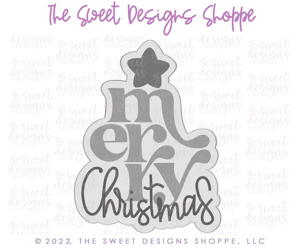 Cookie Cutters and Stencils - Bundle - Merry Christmas Tree - Cookie Cutter & Stencil Set - The Sweet Designs Shoppe - TSDS - - ALL,Bundle,Bundles,Christmas,Christmas / Winter,Promocode