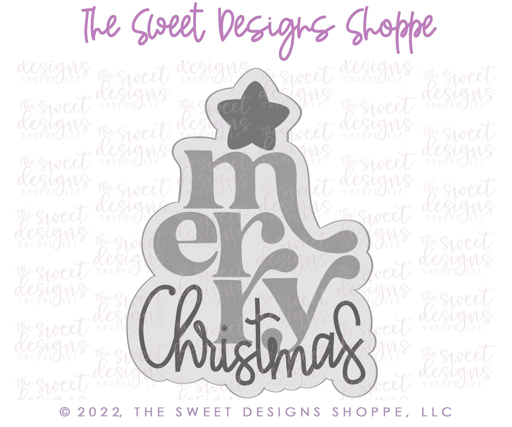 Cookie Cutters and Stencils - Bundle - Merry Christmas Tree - Cookie Cutter & Stencil Set - The Sweet Designs Shoppe - - ALL, Bundle, Bundles, Christmas, Christmas / Winter, new, Promocode