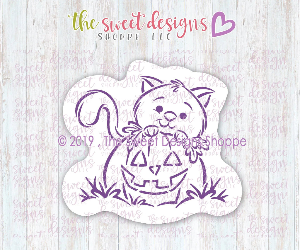 Cookie Cutters and Stencils - Bundle - PYOC Cat Pumpkin - Cookie Cutter & Stencil - Sweet Designs Shoppe - - ALL, Bundle, Bundles, Fall / Halloween, halloween, Halloween set, Halloween Sets, Promocode, PYO, PYOC Cutter-Stencil