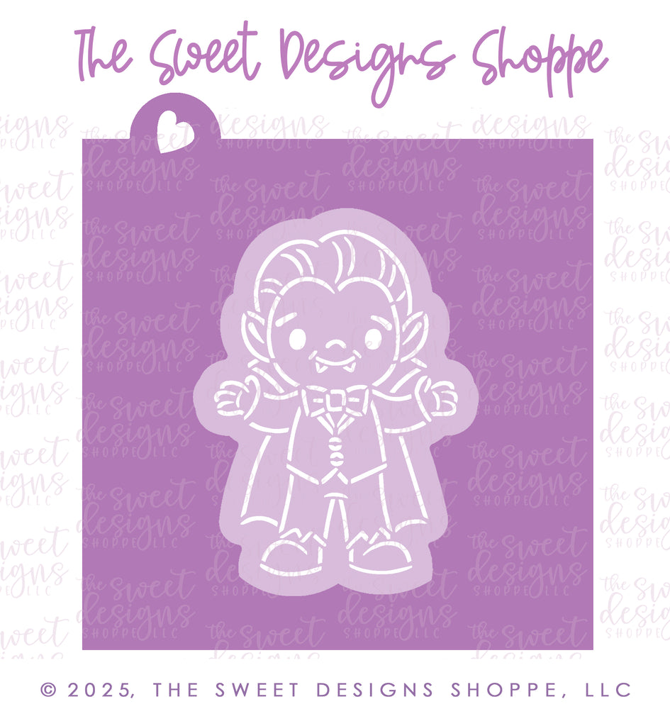Cookie Cutters and Stencils - Bundle - PYOC Cute Dracula - Cookie Cutter & Stencil - The Sweet Designs Shoppe - TSDS - - ALL,Bundle,Bundles,halloween,Promocode,PYO,PYOC Cutter-Stencil