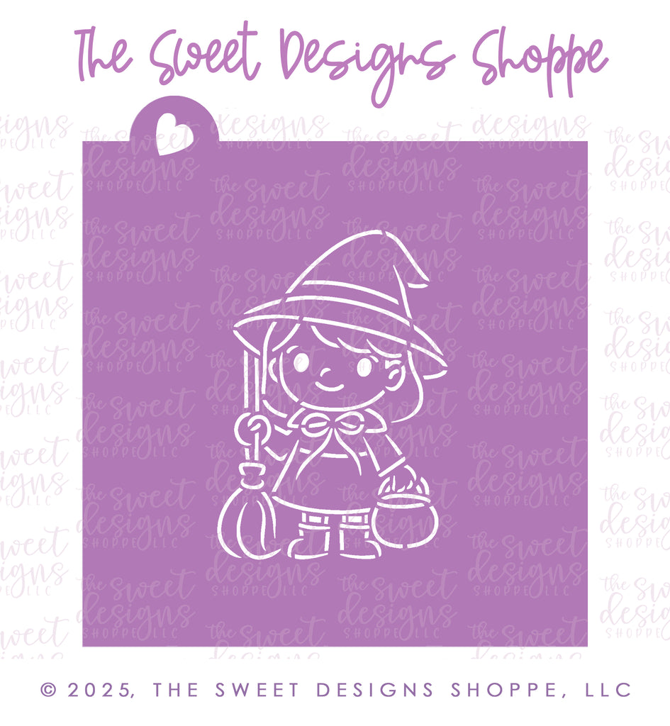Cookie Cutters and Stencils - Bundle - PYOC Cute Witch - Cookie Cutter & Stencil - The Sweet Designs Shoppe - TSDS - - ALL,Bundle,Bundles,halloween,Promocode,PYO,PYOC Cutter-Stencil