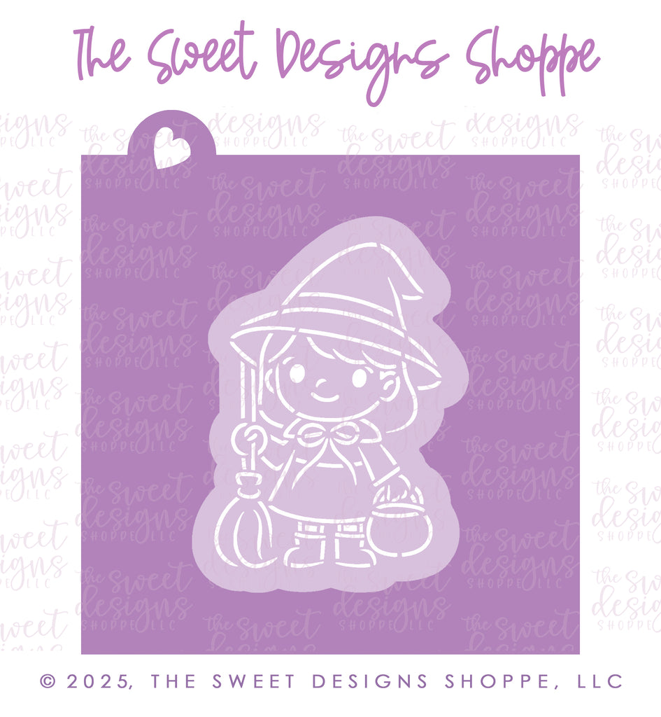 Cookie Cutters and Stencils - Bundle - PYOC Cute Witch - Cookie Cutter & Stencil - The Sweet Designs Shoppe - TSDS - - ALL,Bundle,Bundles,halloween,Promocode,PYO,PYOC Cutter-Stencil