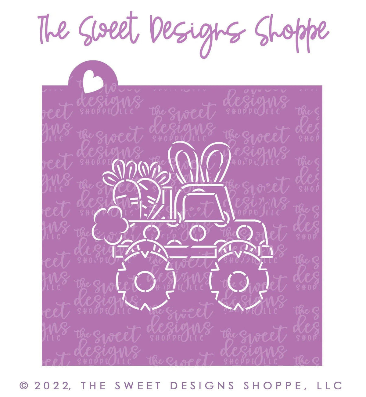 Cookie Cutters and Stencils - Bundle - PYOC Easter Monster Truck - Cookie Cutter & Stencil - The Sweet Designs Shoppe - TSDS - - ALL,Animal,Animals,Animals and Insects,Bundle,Bundles,Easter,Easter / Spring,Fantasy,Kids / Fantasy,Promocode,PYO,PYOC Cutter-Stencil,transportation