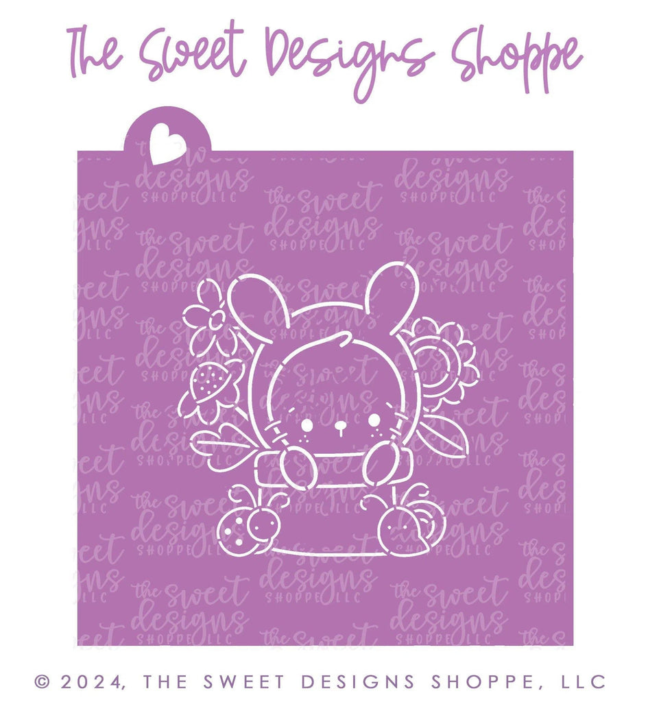 Cookie Cutters and Stencils - Bundle - PYOC Floral Bunny - Cookie Cutter & Stencil - The Sweet Designs Shoppe - - ALL, Animal, Animals, Animals and Insects, Bundle, Bundles, Easter, Easter / Spring, Promocode, PYO, PYOC Cutter-Stencil