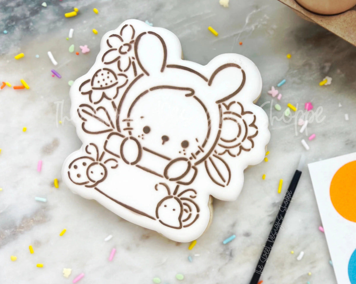 Cookie Cutters and Stencils - Bundle - PYOC Floral Bunny - Cookie Cutter & Stencil - The Sweet Designs Shoppe - TSDS - - ALL,Animal,Animals,Animals and Insects,Bundle,Bundles,Easter,Easter / Spring,Promocode,PYO,PYOC Cutter-Stencil