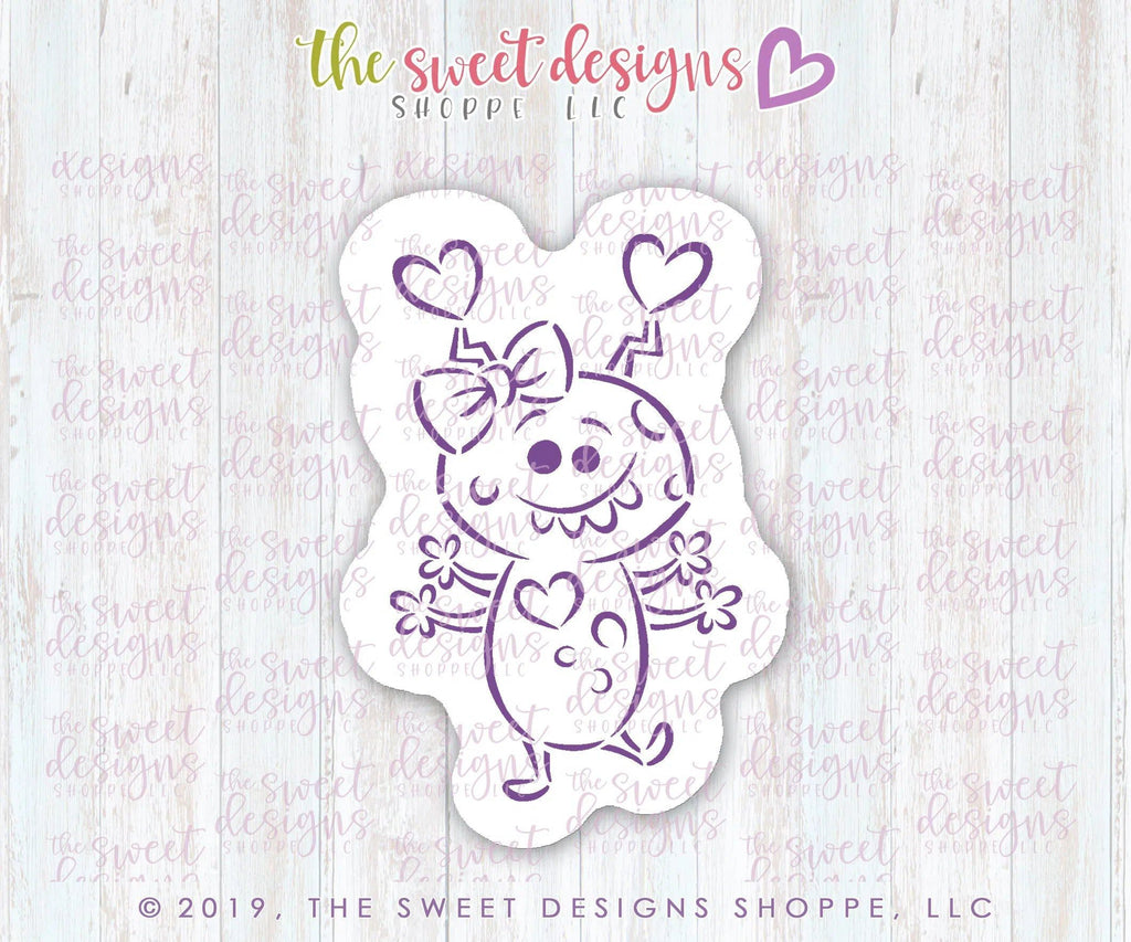 Cookie Cutters and Stencils - Bundle - PYOC Girl Monster - Cookie Cutter & Stencil - The Sweet Designs Shoppe - TSDS - - ALL,Bundle,Bundles,Promocode,PYO,PYOC Cutter-Stencil,Valentine,Valentines