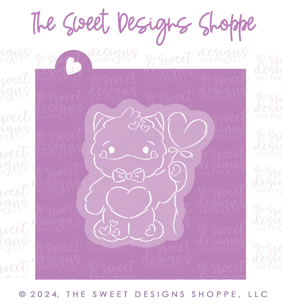 Cookie Cutters and Stencils - Bundle - PYOC Love Monster with Heart Balloon - Cookie Cutter & Stencil - The Sweet Designs Shoppe - TSDS - - ALL,Bundle,Bundles,Promocode,PYO,PYOC Cutter-Stencil,Valentine,Valentines