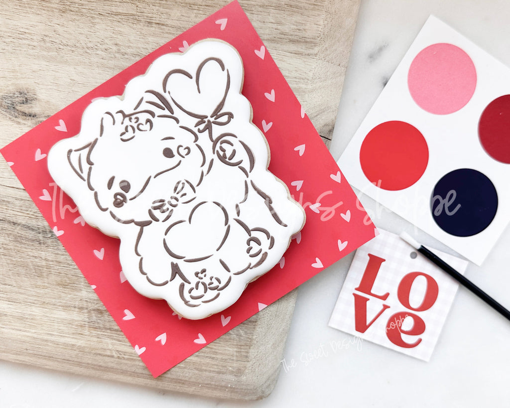 Cookie Cutters and Stencils - Bundle - PYOC Love Monster with Heart Balloon - Cookie Cutter & Stencil - The Sweet Designs Shoppe - TSDS - - ALL,Bundle,Bundles,Promocode,PYO,PYOC Cutter-Stencil,Valentine,Valentines