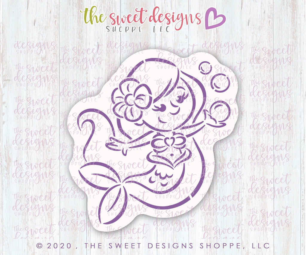 Cookie Cutters and Stencils - Bundle - PYOC Mermaid - Cookie Cutter and Stencil - The Sweet Designs Shoppe - (4" Tall x 3-3/4" Wide) - ALL, Bundle, Bundles, Cookie Cutter, Decoration, Paint Your Own Cookie, Promocode, PYO, PYOC, PYOC Cutter, summer, under the sea