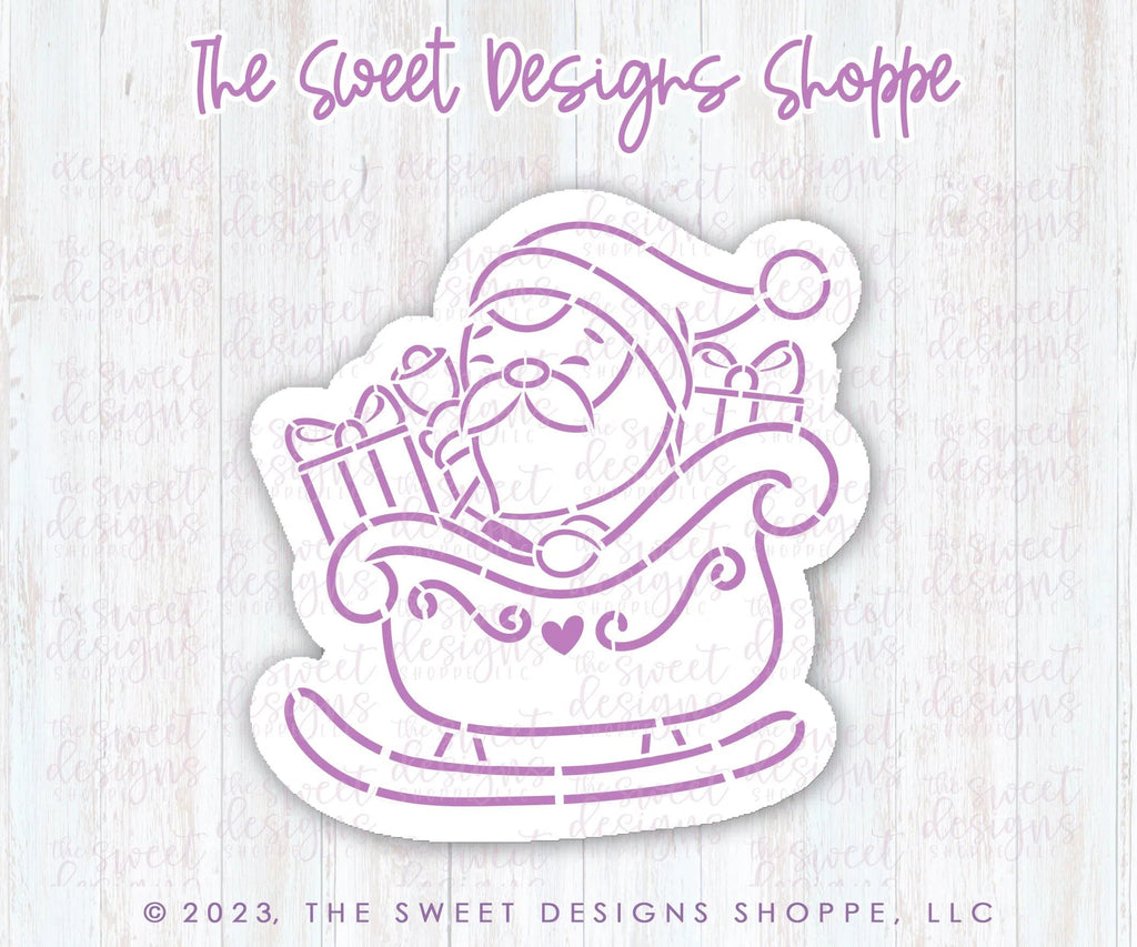 Cookie Cutters and Stencils - Bundle - PYOC Santa in Sleigh - Cookie Cutter & Stencil - Sweet Designs Shoppe - - ALL, Bundle, Bundles, Christmas, Christmas / Winter, Promocode, PYO, PYOC Cutter-Stencil