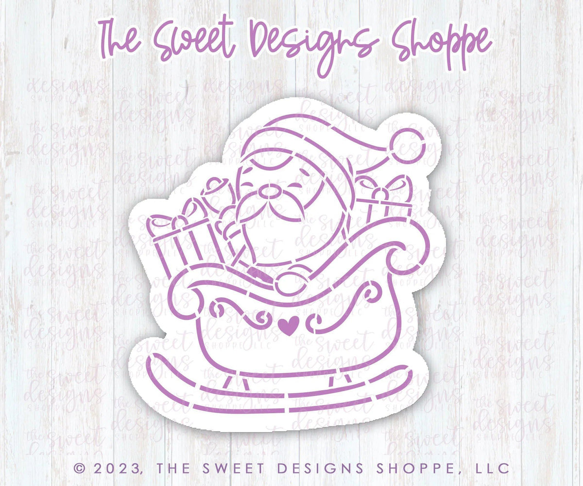 Cookie Cutters and Stencils - Bundle - PYOC Santa in Sleigh - Cookie Cutter & Stencil - The Sweet Designs Shoppe - TSDS - - ALL,Bundle,Bundles,Christmas,Christmas / Winter,Promocode,PYO,PYOC Cutter-Stencil
