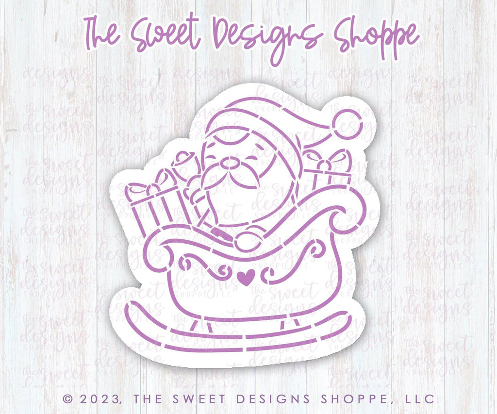 Cookie Cutters and Stencils - Bundle - PYOC Santa in Sleigh - Cookie Cutter & Stencil - The Sweet Designs Shoppe - TSDS - - ALL,Bundle,Bundles,Christmas,Christmas / Winter,Promocode,PYO,PYOC Cutter-Stencil