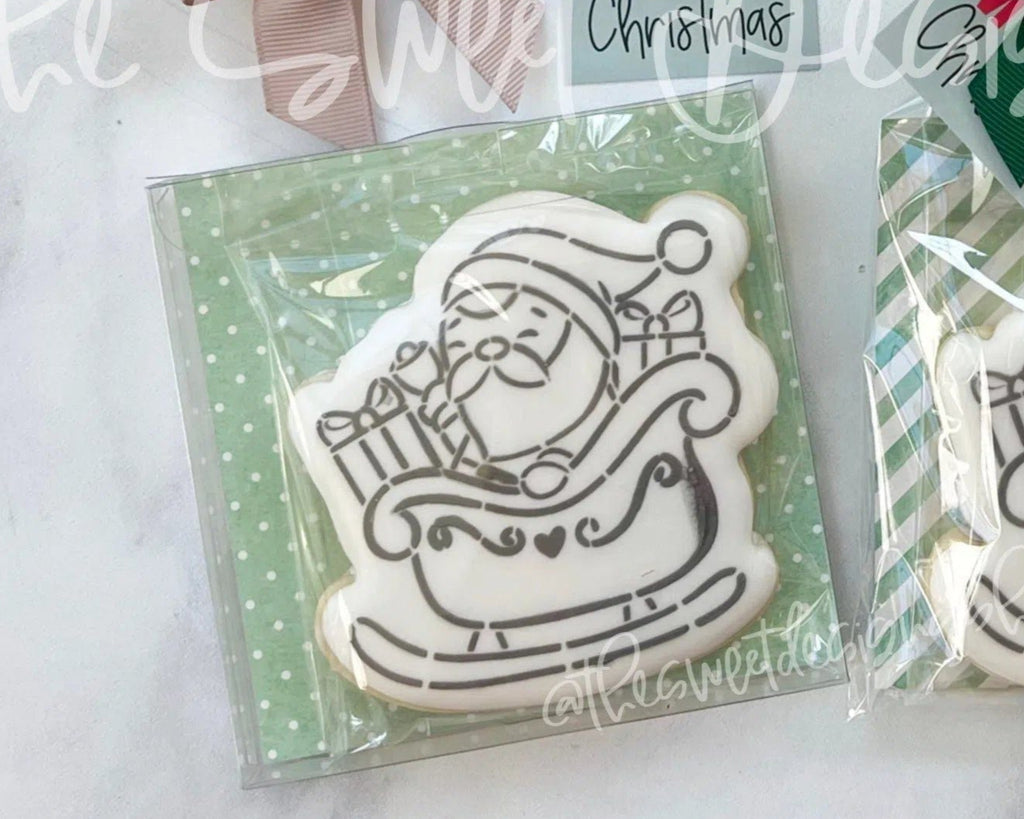 Cookie Cutters and Stencils - Bundle - PYOC Santa in Sleigh - Cookie Cutter & Stencil - The Sweet Designs Shoppe - TSDS - - ALL,Bundle,Bundles,Christmas,Christmas / Winter,Promocode,PYO,PYOC Cutter-Stencil