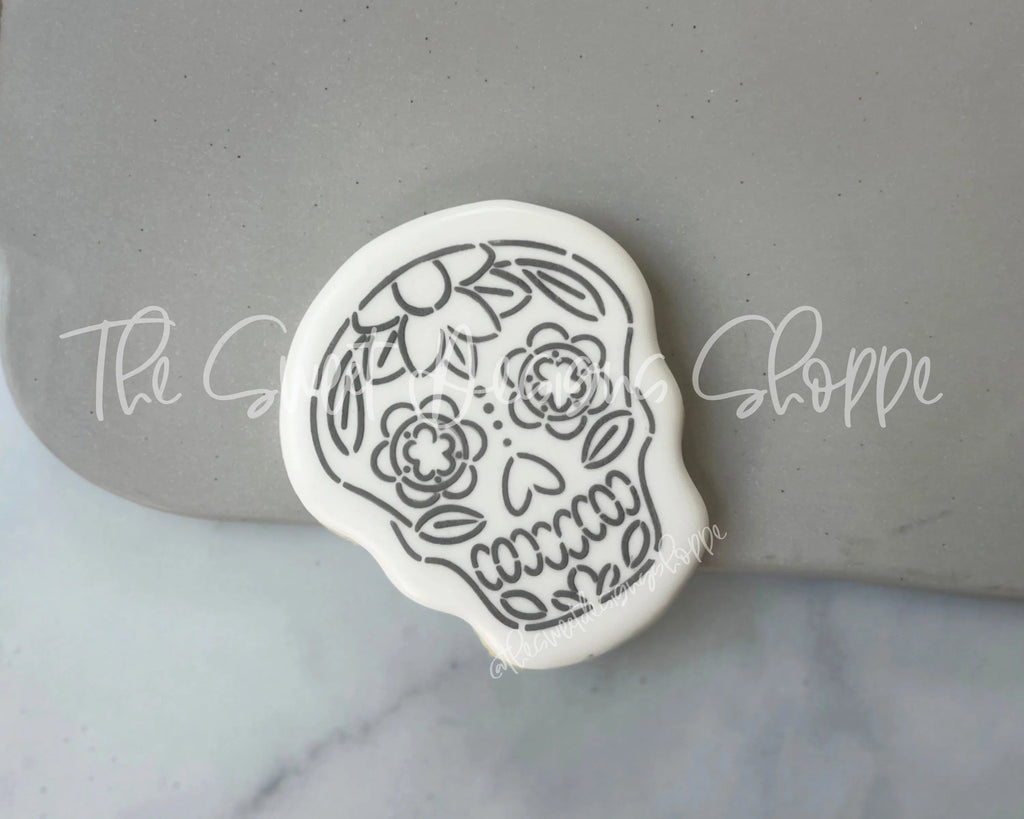 Cookie Cutters and Stencils - Bundle - PYOC Sugar Skull Regular - Cookie Cutter & Stencil - The Sweet Designs Shoppe - - ALL, Bundle, Bundles, Day of the dead, dia de los muertos, Dia de Muertos, halloween, Promocode, PYO, PYOC Cutter-Stencil