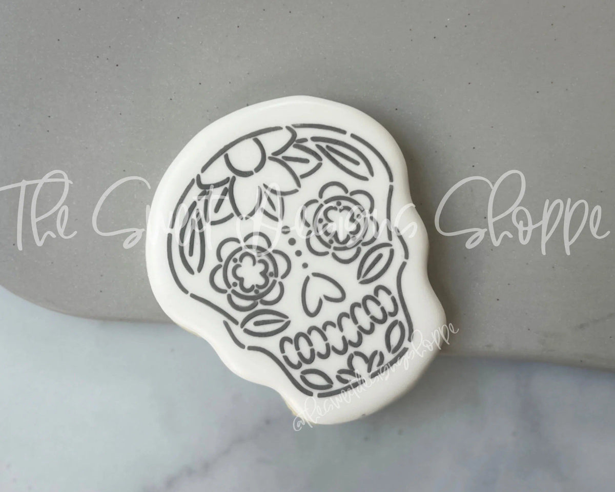 Cookie Cutters and Stencils - Bundle - PYOC Sugar Skull Regular - Cookie Cutter & Stencil - The Sweet Designs Shoppe - TSDS - - ALL,Bundle,Bundles,Day of the dead,dia de los muertos,Dia de Muertos,halloween,Promocode,PYO,PYOC Cutter-Stencil