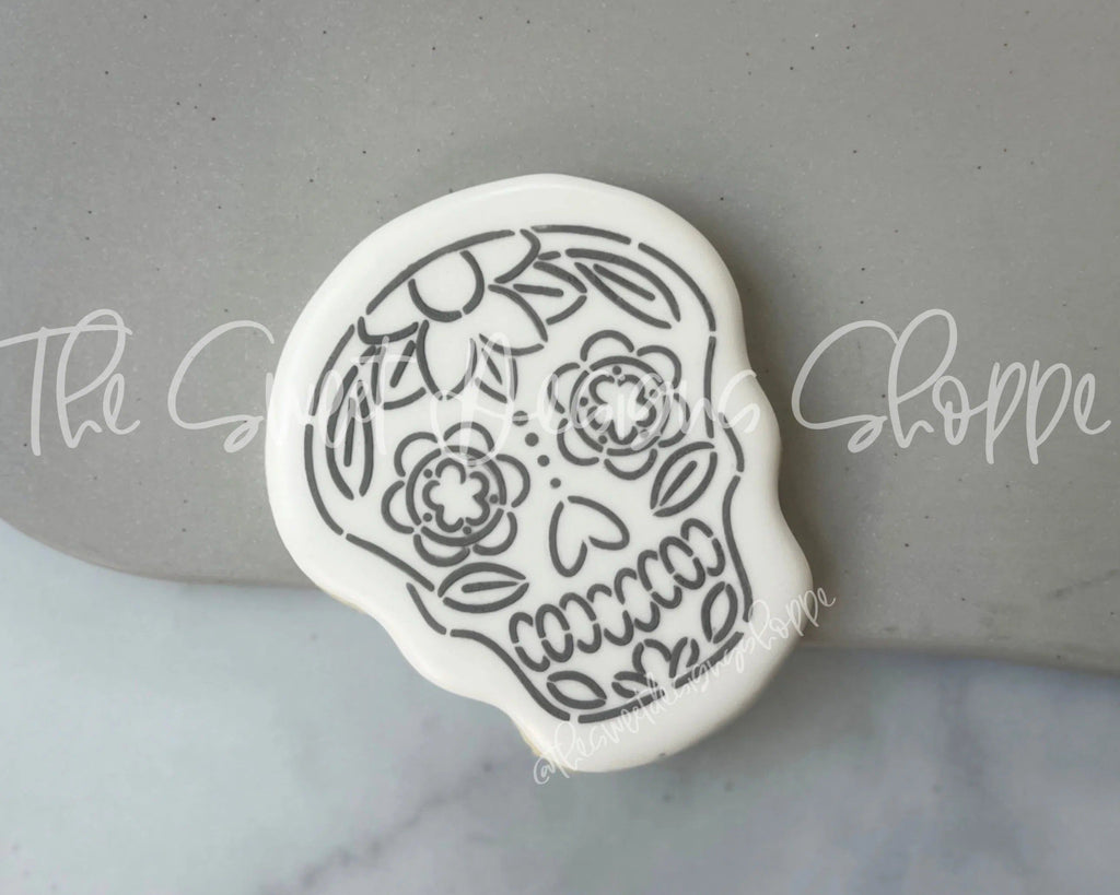 Cookie Cutters and Stencils - Bundle - PYOC Sugar Skull Regular - Cookie Cutter & Stencil - The Sweet Designs Shoppe - TSDS - - ALL,Bundle,Bundles,Day of the dead,dia de los muertos,Dia de Muertos,halloween,Promocode,PYO,PYOC Cutter-Stencil