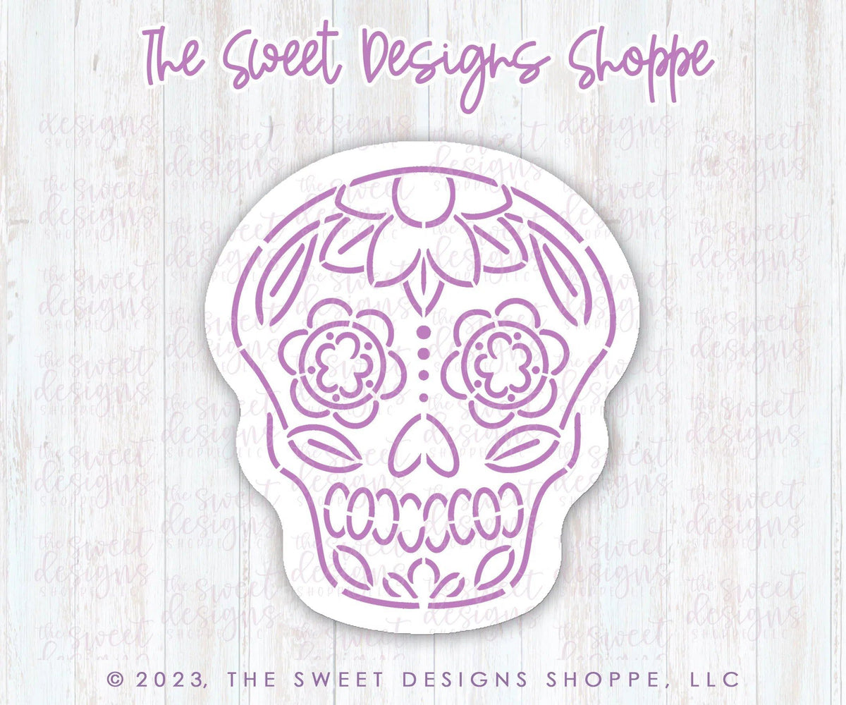 Cookie Cutters and Stencils - Bundle - PYOC Sugar Skull Regular - Cookie Cutter & Stencil - The Sweet Designs Shoppe - TSDS - - ALL,Bundle,Bundles,Day of the dead,dia de los muertos,Dia de Muertos,halloween,Promocode,PYO,PYOC Cutter-Stencil