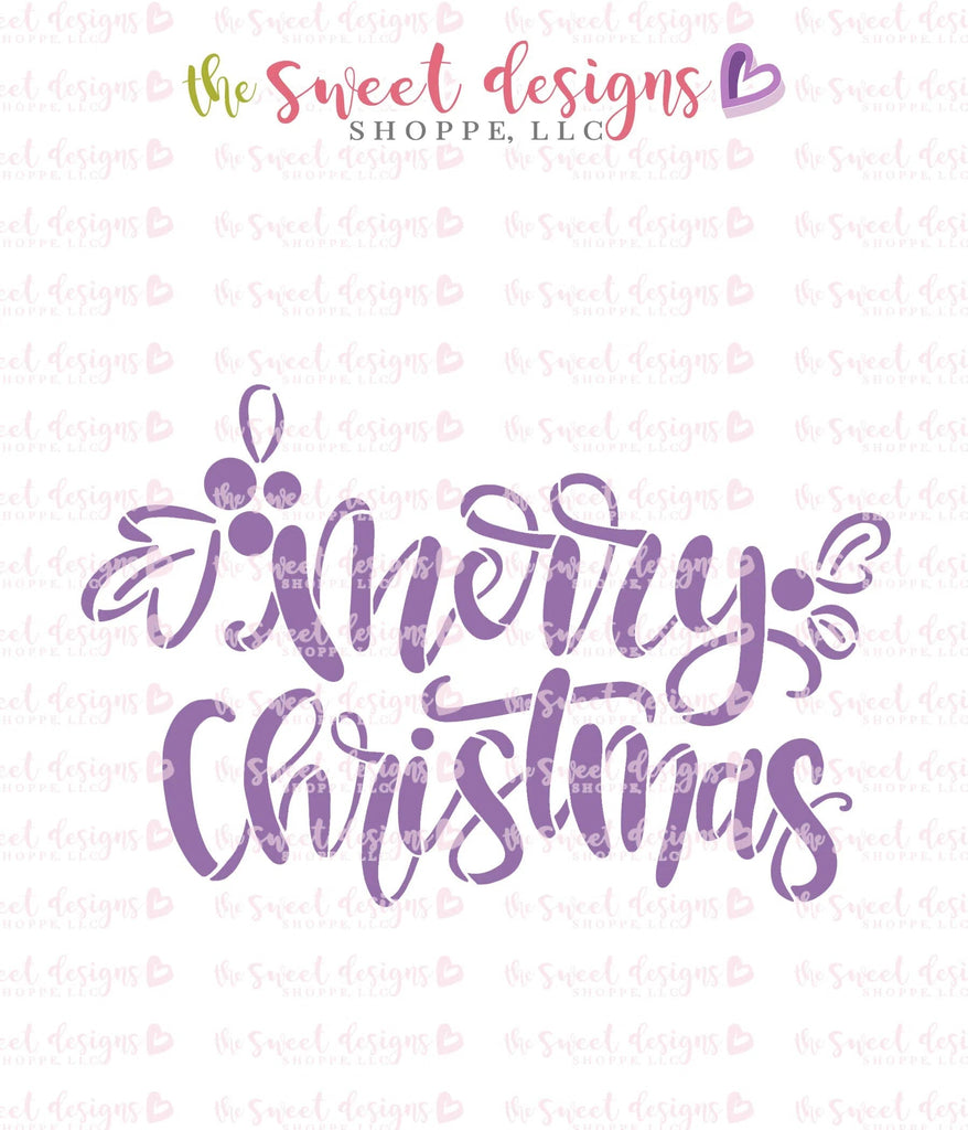 Cookie Cutters and Stencils - Merry Christmas - Bundle (Cookie Cutter & Stencil) - Sweet Designs Shoppe - - ALL, Bundle, Bundles, Christmas, Christmas / Winter, Christmas Cookies, Promocode
