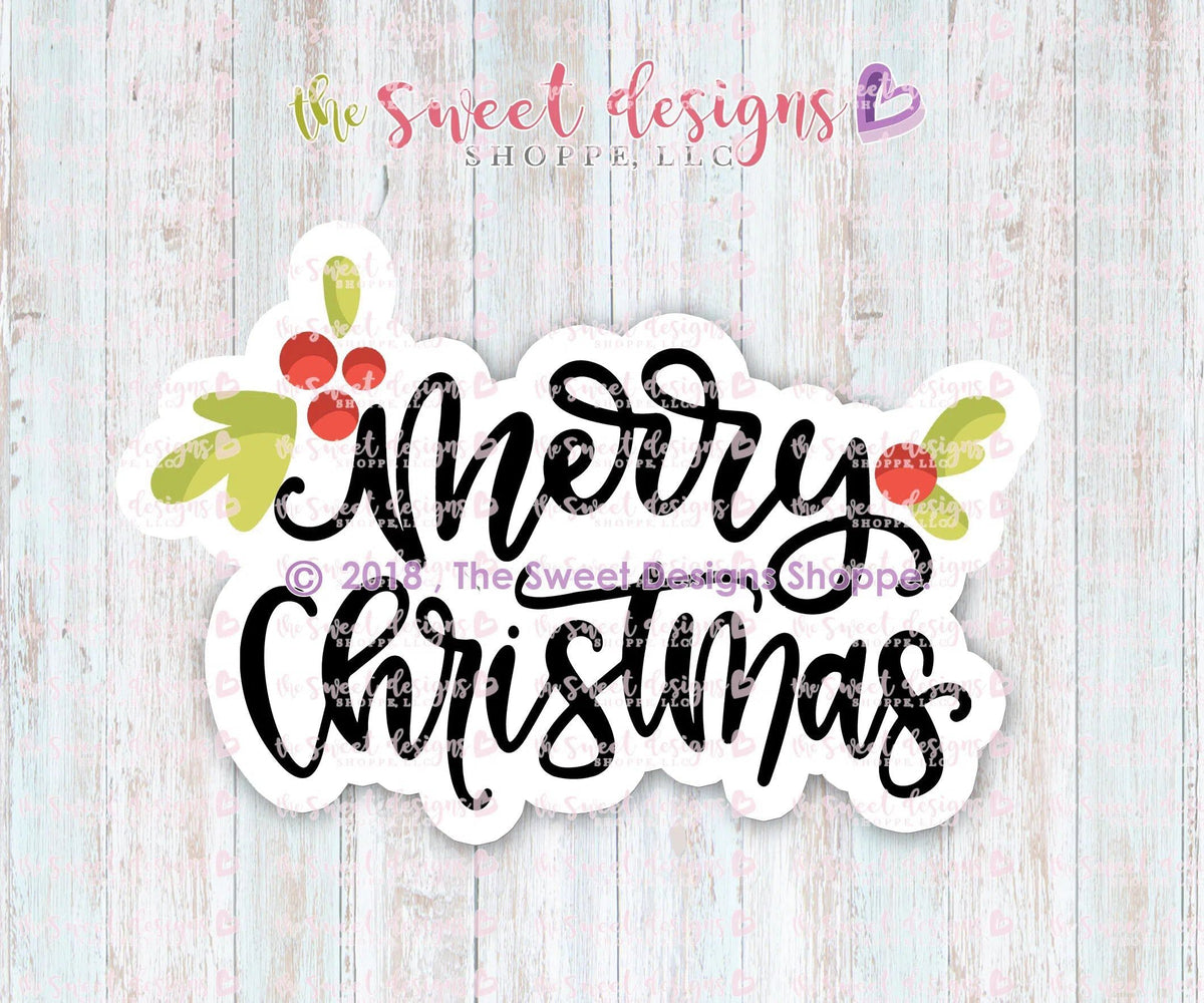 Cookie Cutters and Stencils - Merry Christmas - Bundle (Cookie Cutter & Stencil) - The Sweet Designs Shoppe - TSDS - - ALL,Bundle,Bundles,Christmas,Christmas / Winter,Christmas Cookies,Promocode