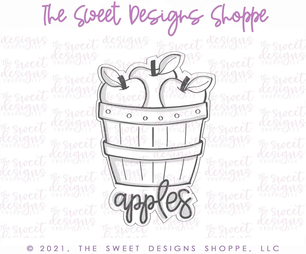 Cookie Cutters - Apple Basket Cookie Sticker - Cookie Cutter - Sweet Designs Shoppe - - ALL, Cookie Cutter, Fall, Fall / Thanksgiving, Food and Beverage, Food beverages, Plaque, Plaques, PLAQUES HANDLETTERING, Promocode, Sweet, Sweets