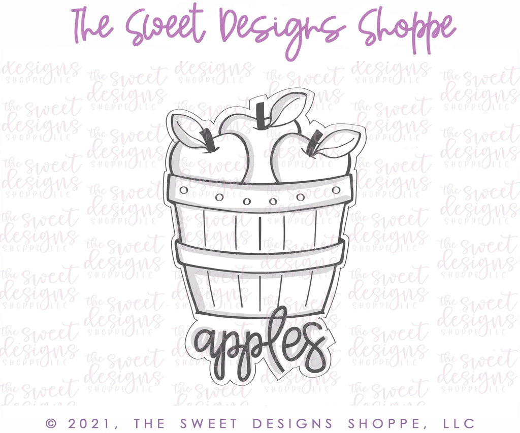 Cookie Cutters - Apple Basket Cookie Sticker - Cookie Cutter - The Sweet Designs Shoppe - TSDS - - ALL,Cookie Cutter,Fall,Fall / Thanksgiving,Food and Beverage,Food beverages,Plaque,Plaques,PLAQUES HANDLETTERING,Promocode,Sweet,Sweets