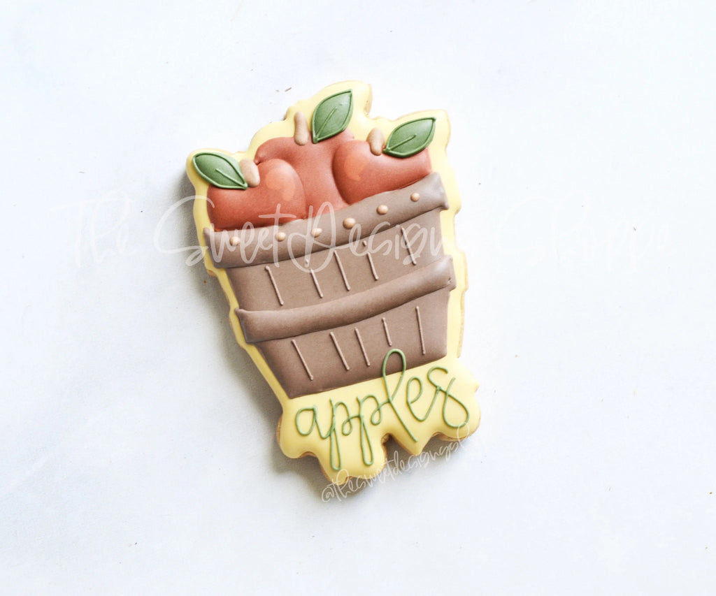 Cookie Cutters - Apple Basket Cookie Sticker - Cookie Cutter - The Sweet Designs Shoppe - - ALL, Cookie Cutter, Fall, Fall / Thanksgiving, Food and Beverage, Food beverages, Plaque, Plaques, PLAQUES HANDLETTERING, Promocode, Sweet, Sweets