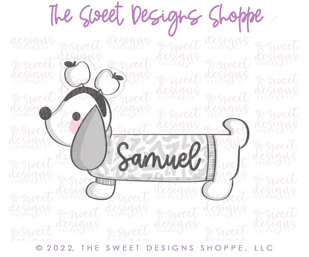 Cookie Cutters - Apple headband Dachshund Dog - Cookie Cutter - Sweet Designs Shoppe - - ALL, Animal, Animals, Animals and Insects, back to school, Cookie Cutter, Grad, Graduation, graduations, Promocode, School, School / Graduation